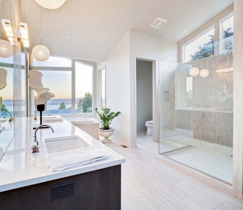 Wide View of Modern Bathrooms