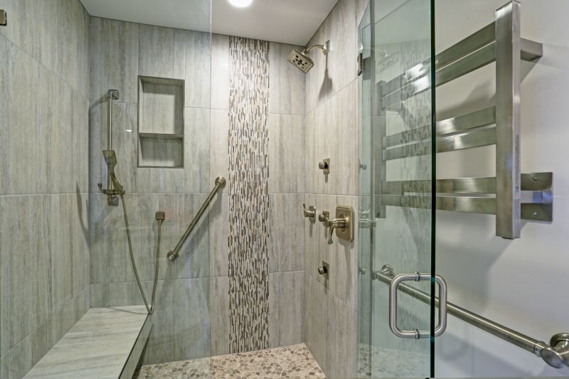 Marble-Tiled Walk-in Shower